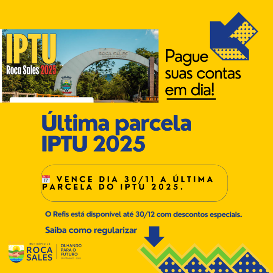 Última parcela do IPTU 2025 vence em 30 de novembro